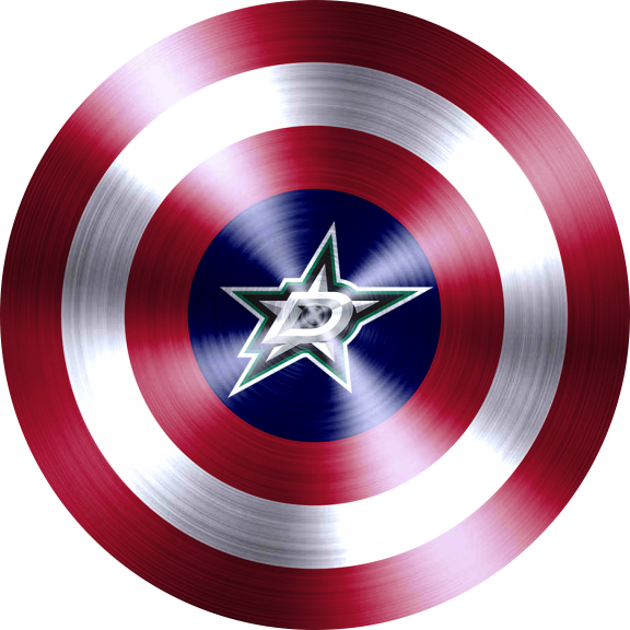 Captain American Shield With Dallas Stars Logo vinyl decal